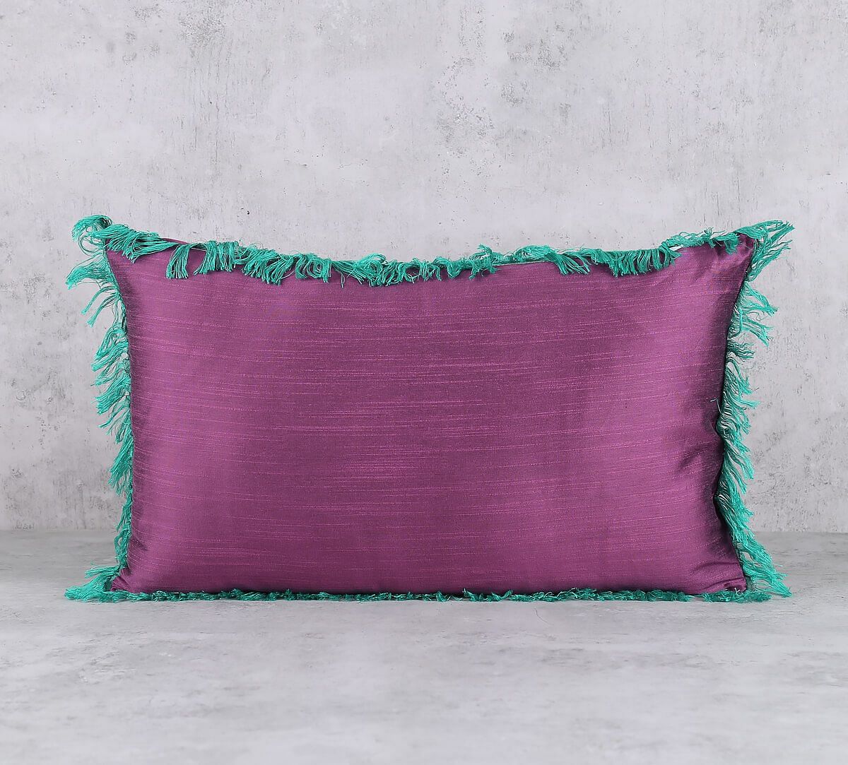 India Circus by Krsnaa Mehta Plum Fringe Cushion Cover