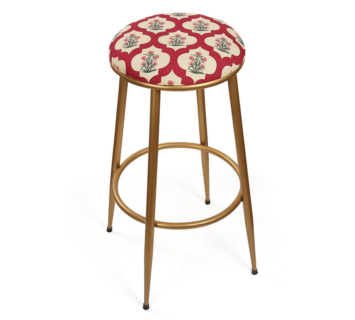 India Circus by Krsnaa Mehta Poppy Flower Scarlet Bar Stool