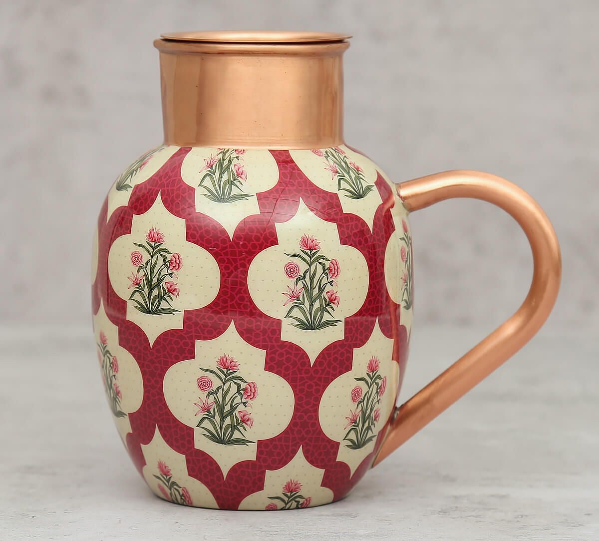 India Circus by Krsnaa Mehta Poppy Flower Scarlet Copper Jug Set