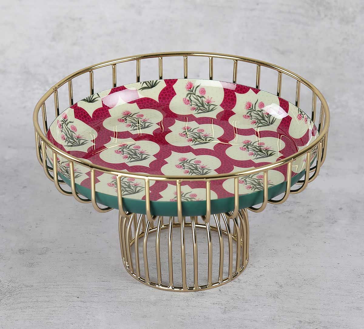 India Circus By Krsnaa Mehta Poppy Flower Scarlet Iron Cake Stand