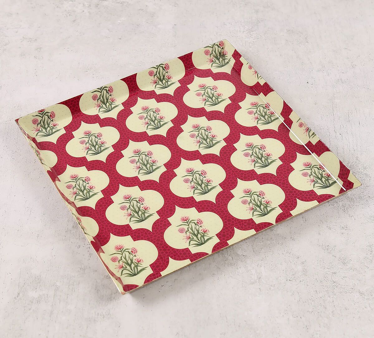 India Circus by Krsnaa Mehta Poppy Flower Scarlet Steel Platter