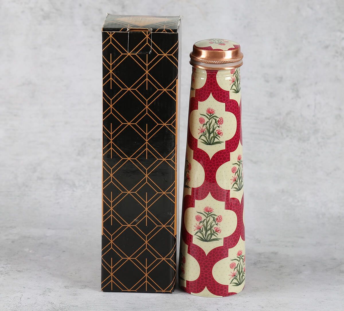 India Circus by Krsnaa Mehta Poppy Flower Scarlet Tapered Copper Bottle