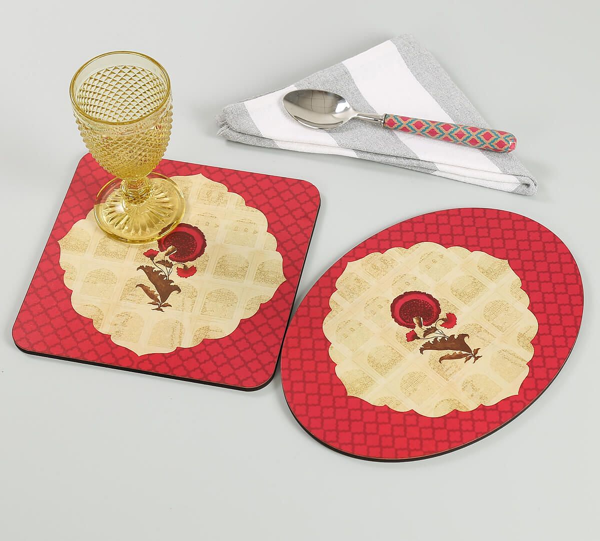 India Circus by Krsnaa Mehta Poppy Surprise Trivet Set of 2