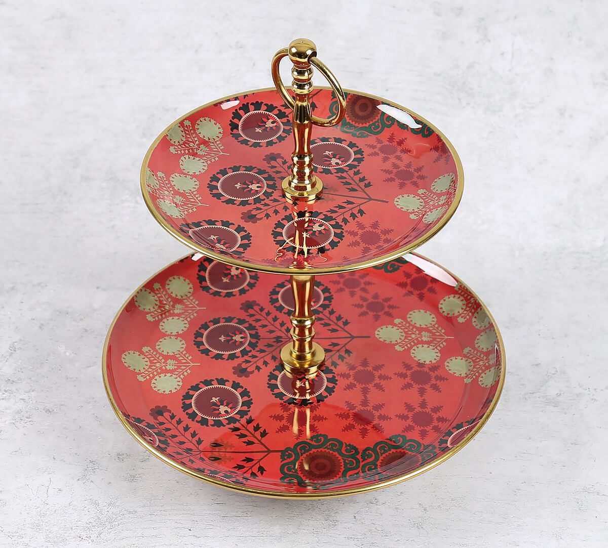 India Circus by Krsnaa Mehta Raceme Rosettes 2 Tier Serving Tray