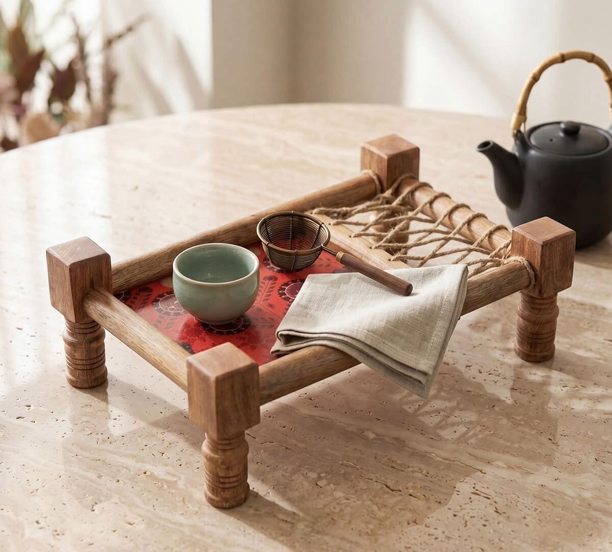 Raceme Rosettes Wooden Platter