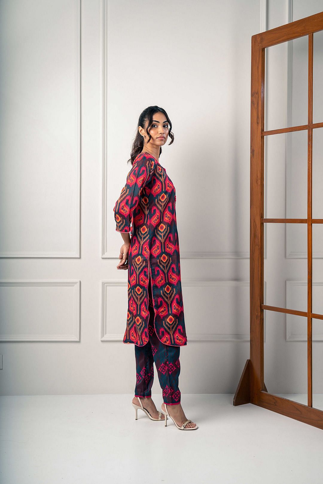 India Circus by Krsnaa Mehta Red Paisleys Co-Ord Set