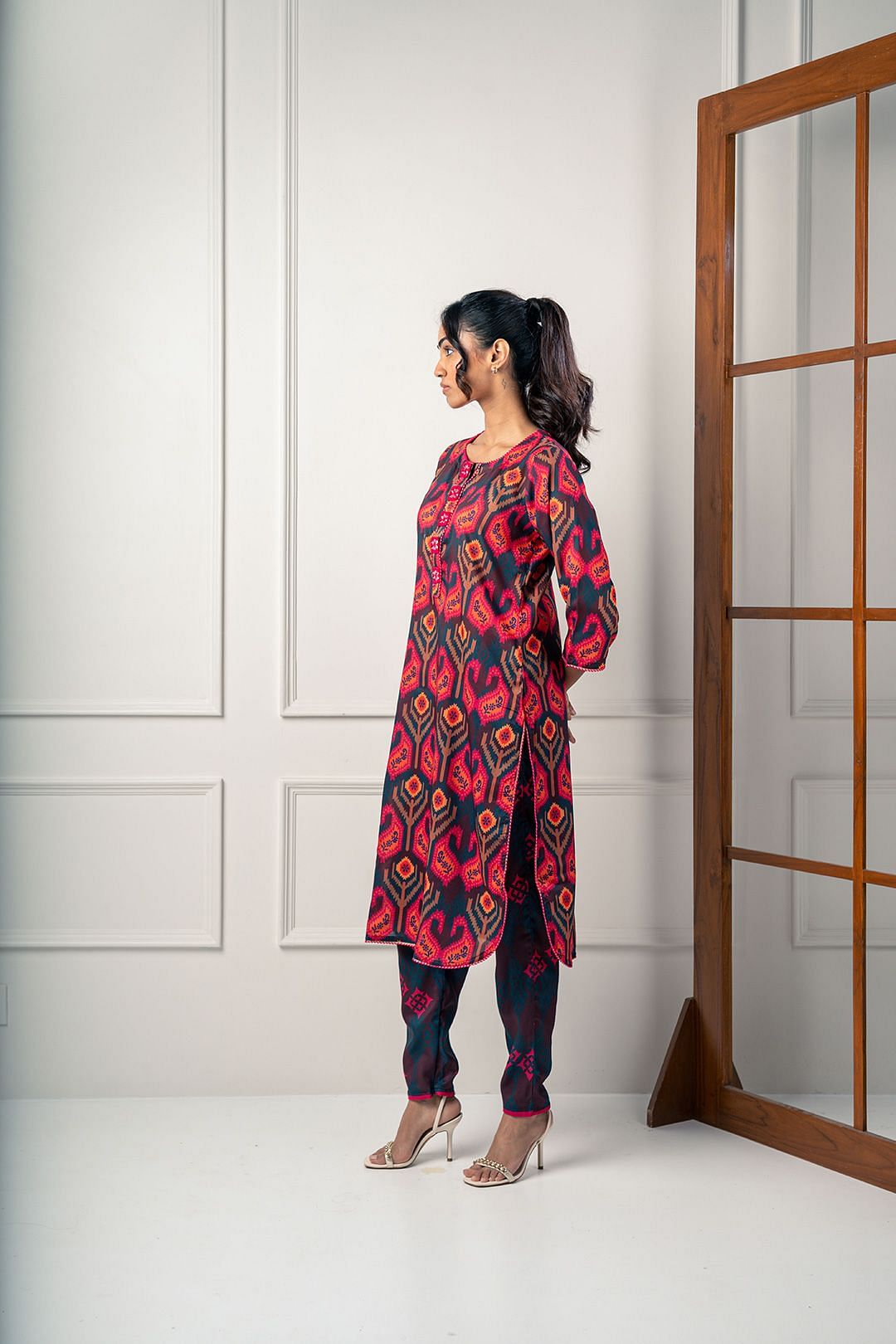 India Circus by Krsnaa Mehta Red Paisleys Co-Ord Set