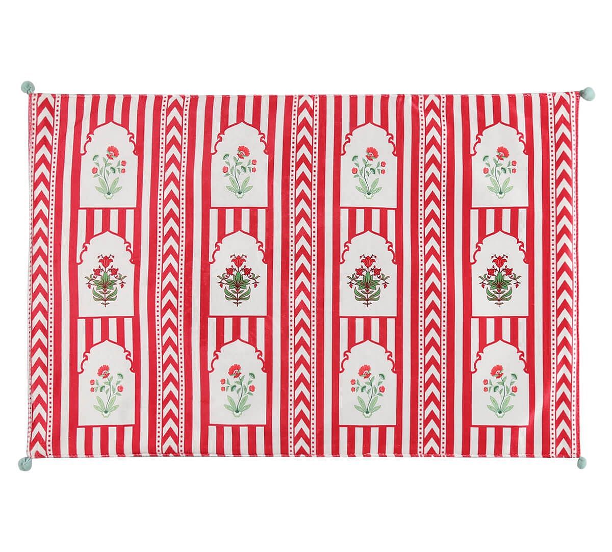 India Circus by Krsnaa Mehta Red Spell Micro Velvet Table Mats Set of 6