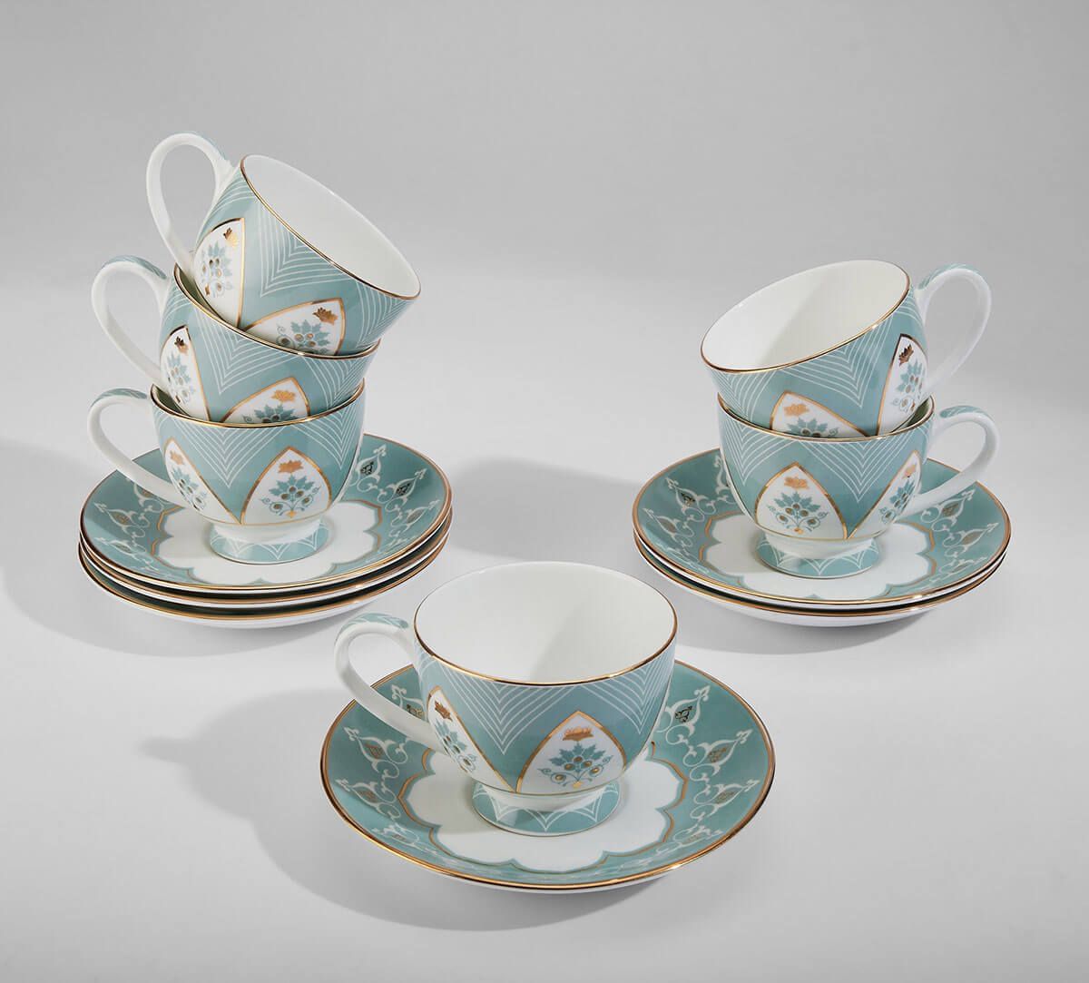 India Circus by Krsnaa Mehta Regal Romance Cup & Saucer Set of 6