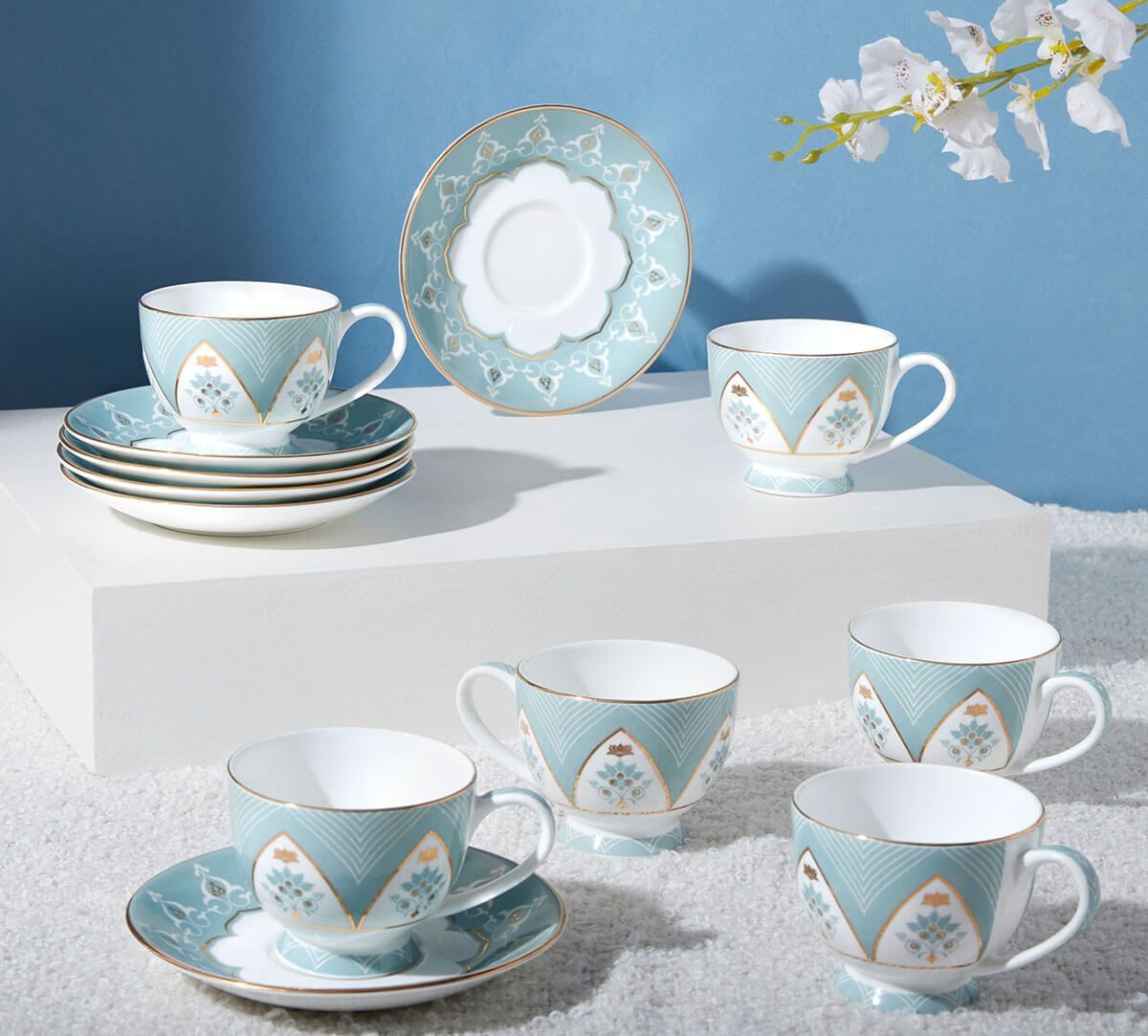 India Circus by Krsnaa Mehta Regal Romance Cup & Saucer Set of 6
