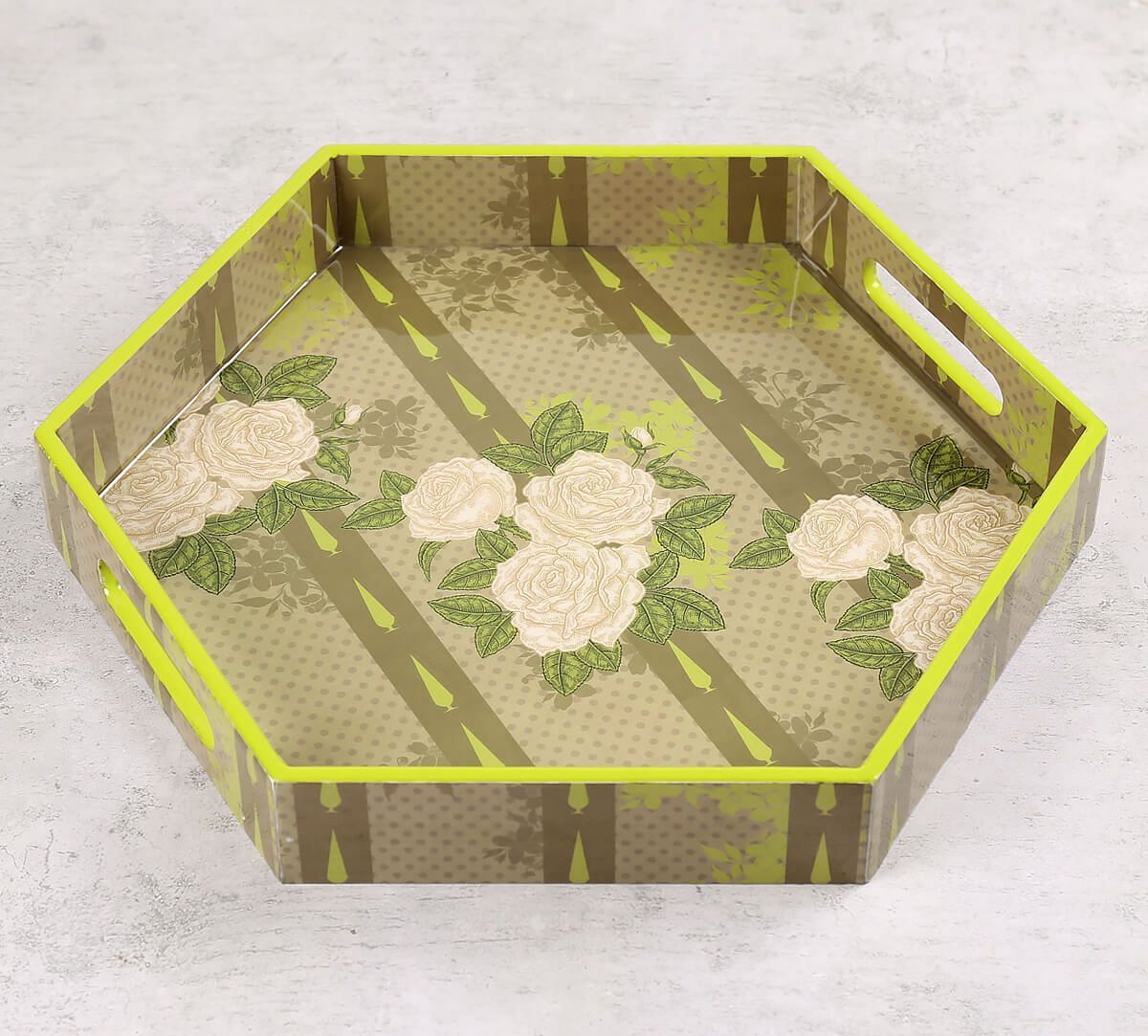 India Circus by Krsnaa Mehta Rose Alba's Tenor Hexagon Tray