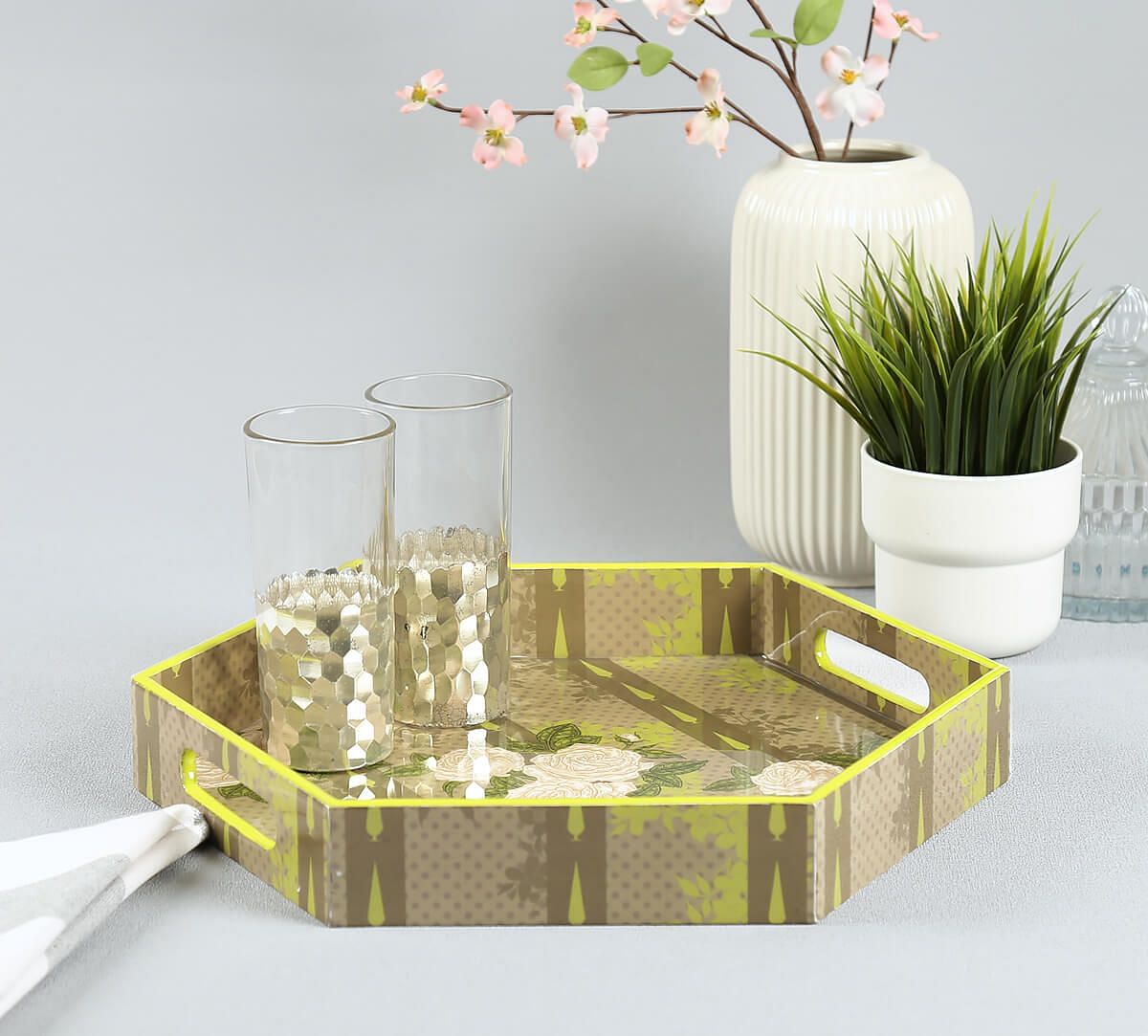 India Circus by Krsnaa Mehta Rose Alba's Tenor Hexagon Tray