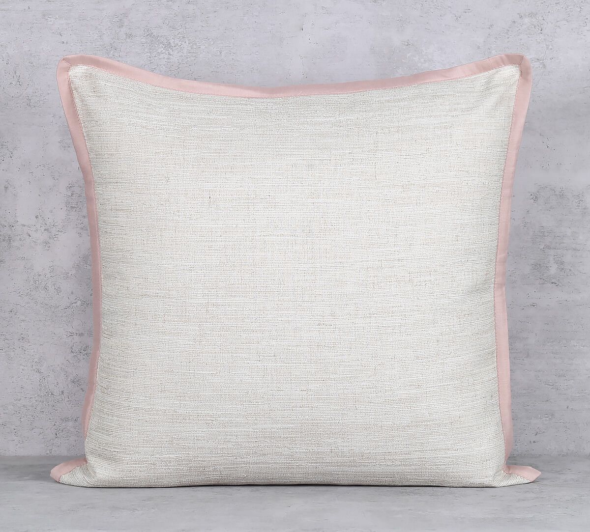 India Circus by Krsnaa Mehta Rose Quartz Flange Khadi Cushion Cover