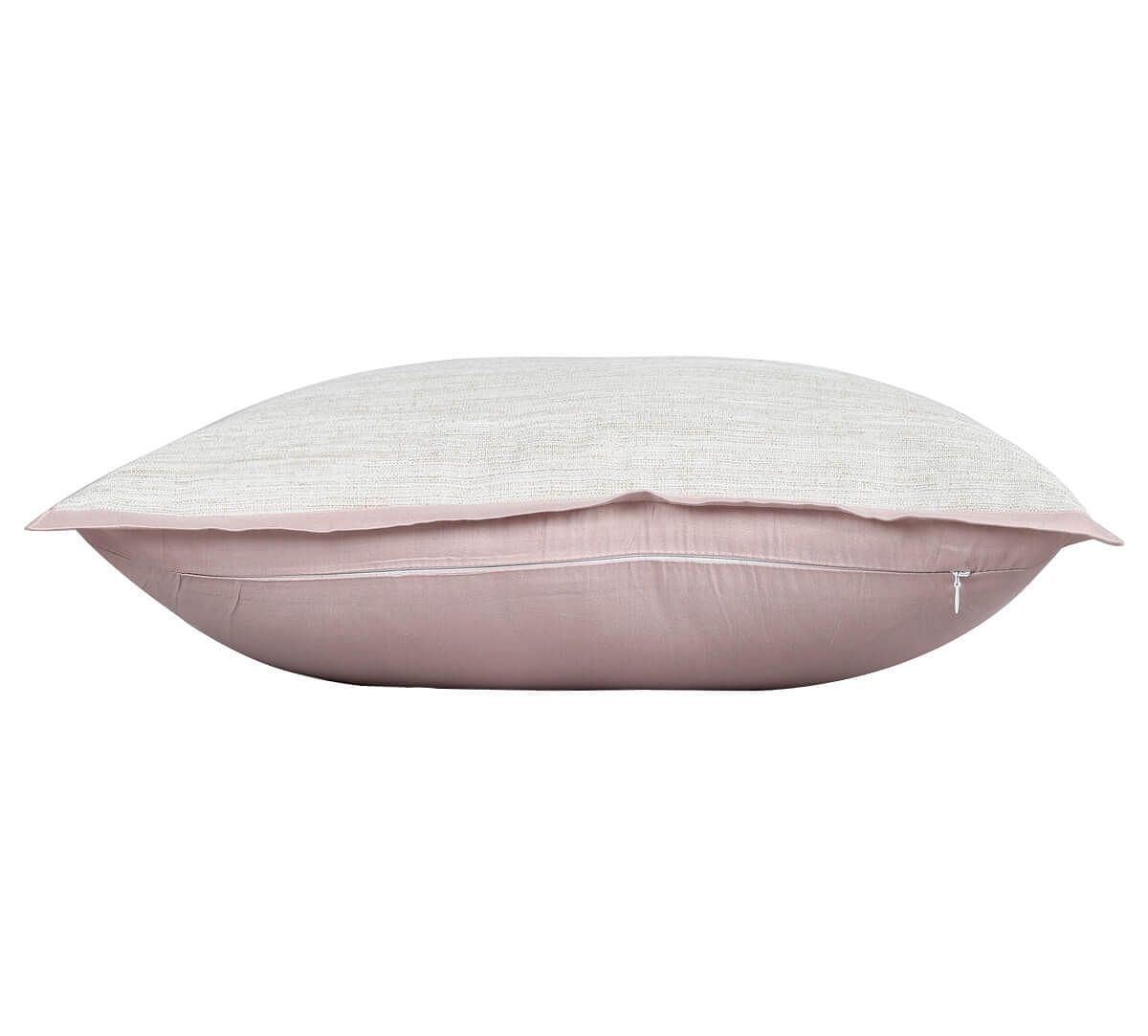 India Circus by Krsnaa Mehta Rose Quartz Flange Khadi Cushion Cover