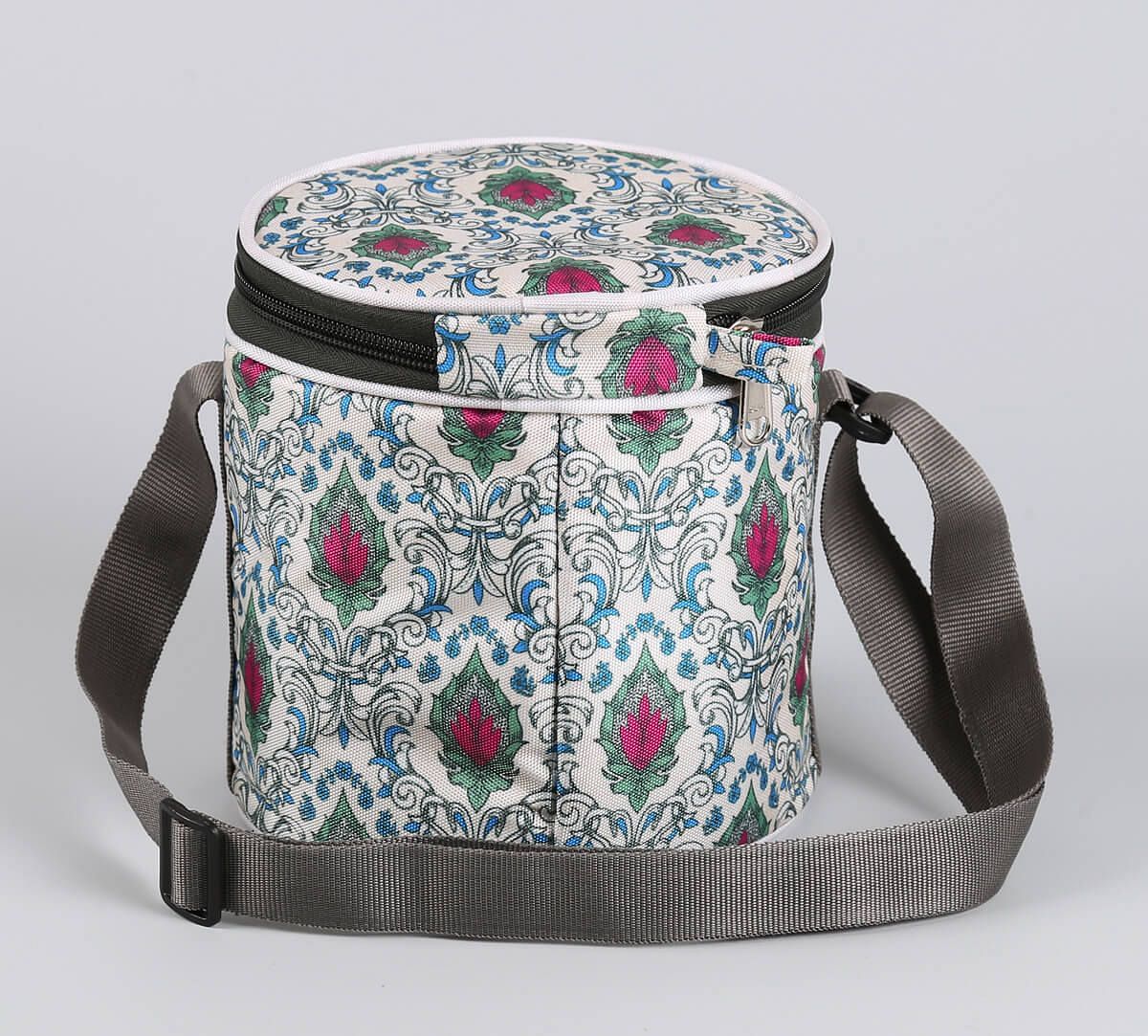 India Circus by Krsnaa Mehta Rosebuds of Damask Lunch Bag Round