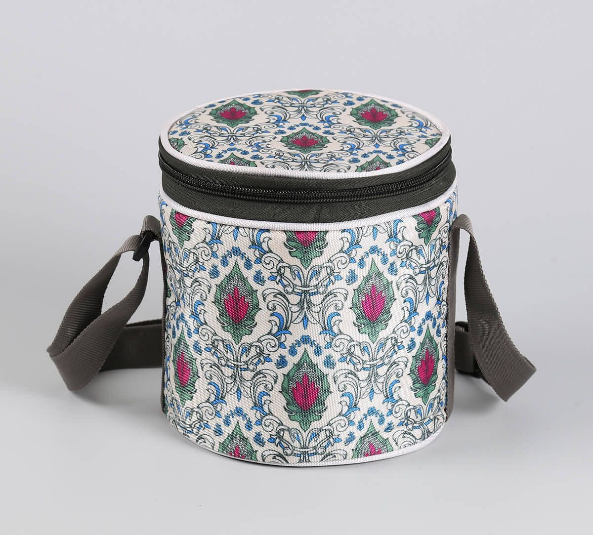 India Circus by Krsnaa Mehta Rosebuds of Damask Lunch Bag Round