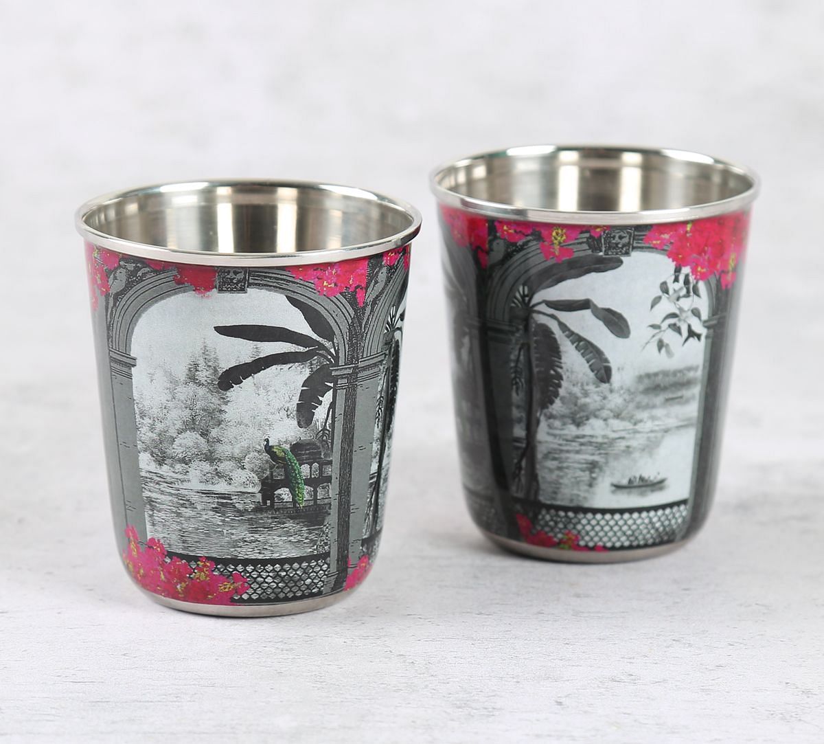 India Circus by Krsnaa Mehta Royal Hues Small Steel Tumbler Set of 2