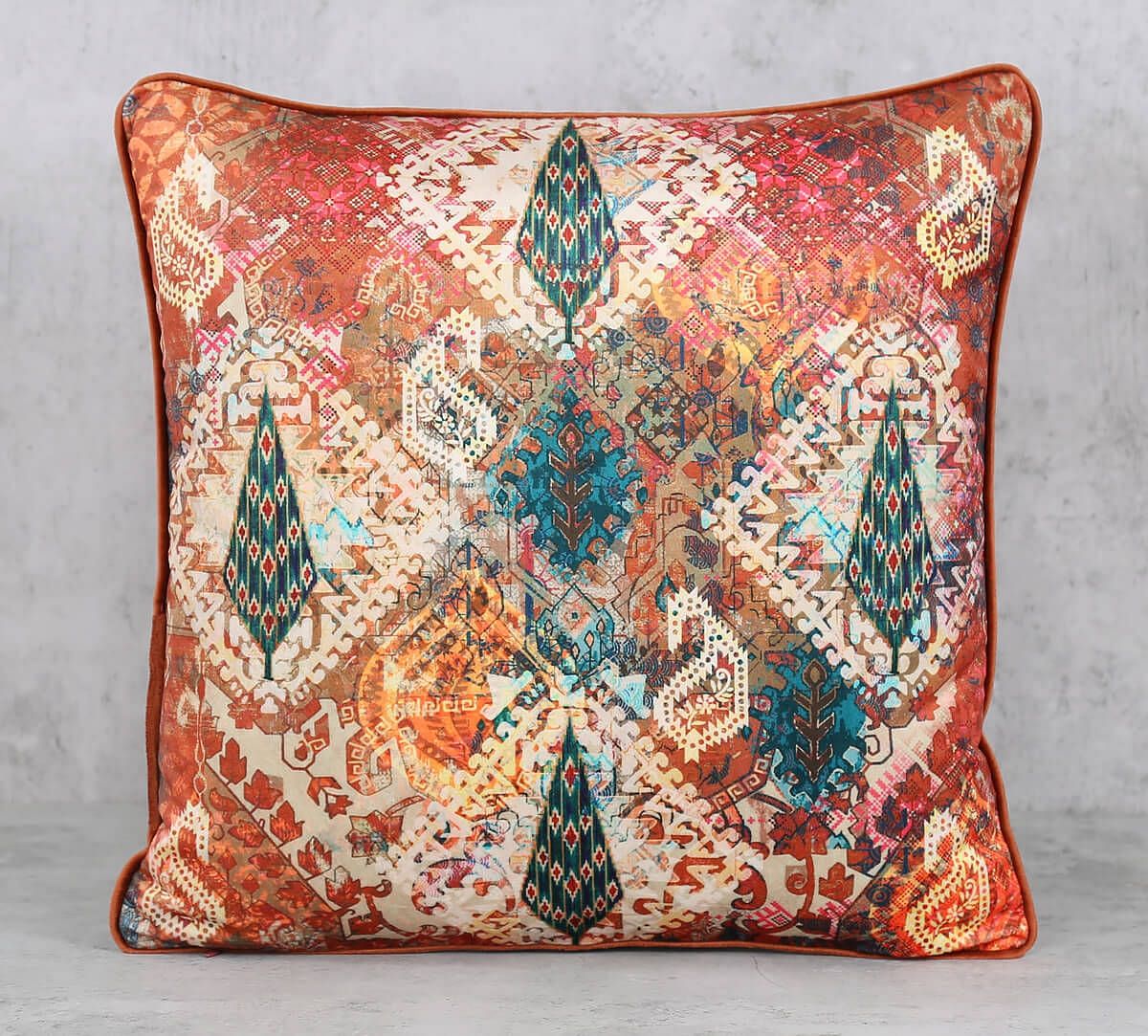 India Circus by Krsnaa Mehta Rustic Charm Velvet Cushion Cover