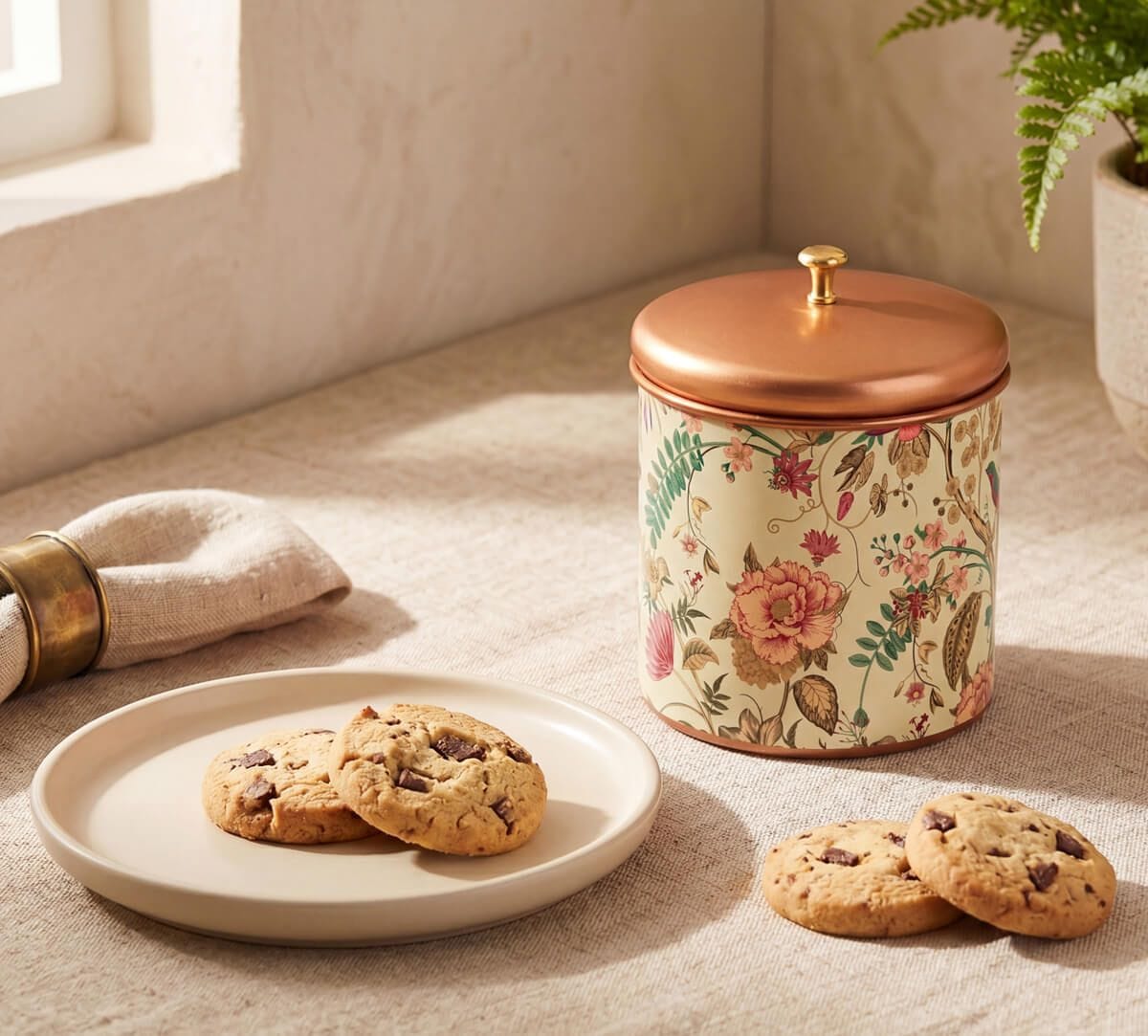Rustic Realm Steel Cookie Jar