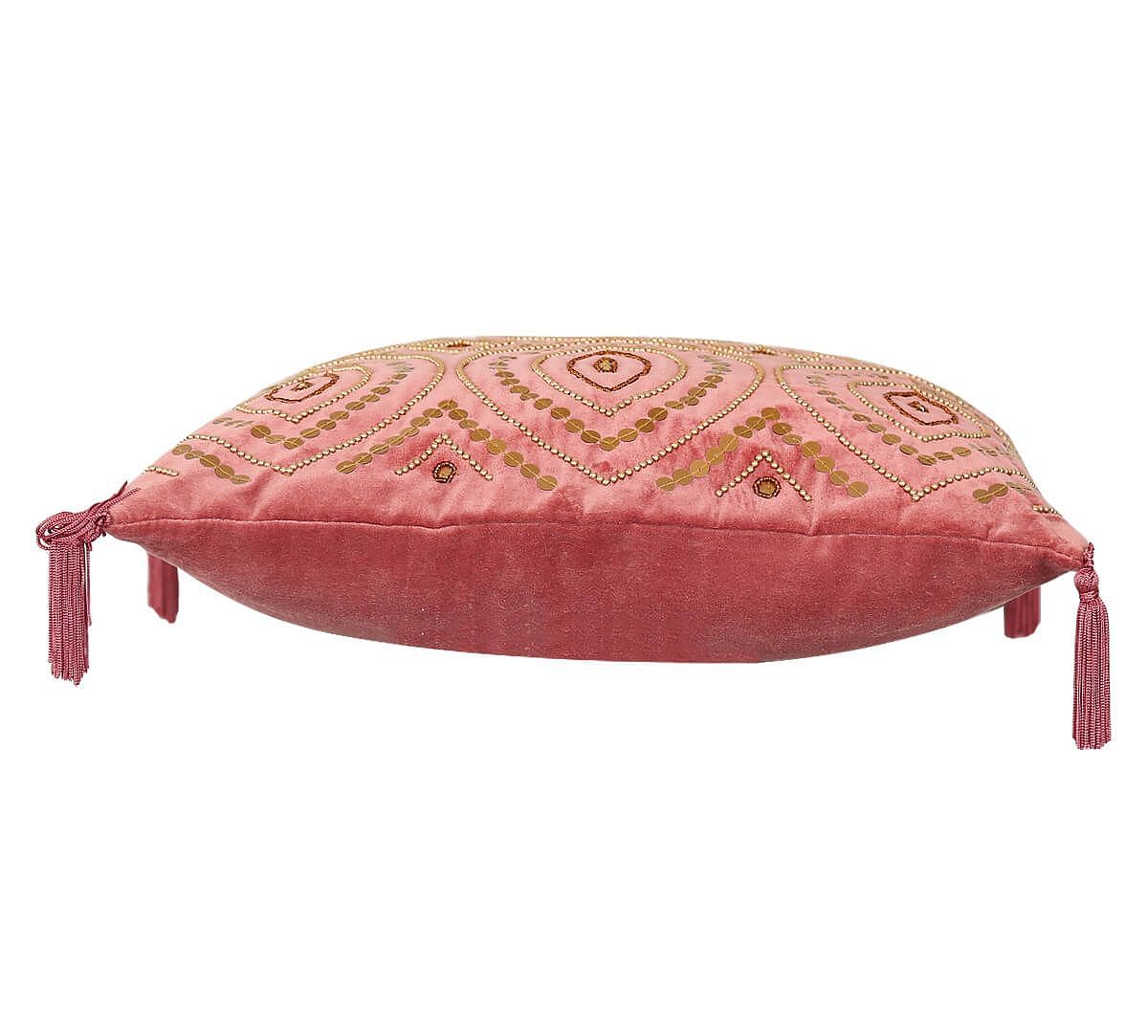 India Circus by Krsnaa Mehta Salmon Decorated Adorn Cushion Cover