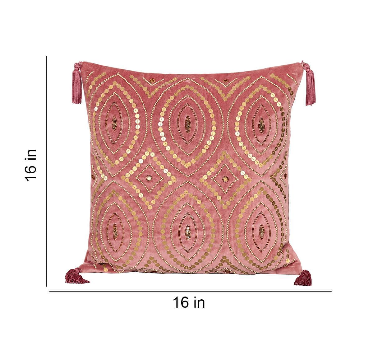 India Circus by Krsnaa Mehta Salmon Decorated Adorn Cushion Cover