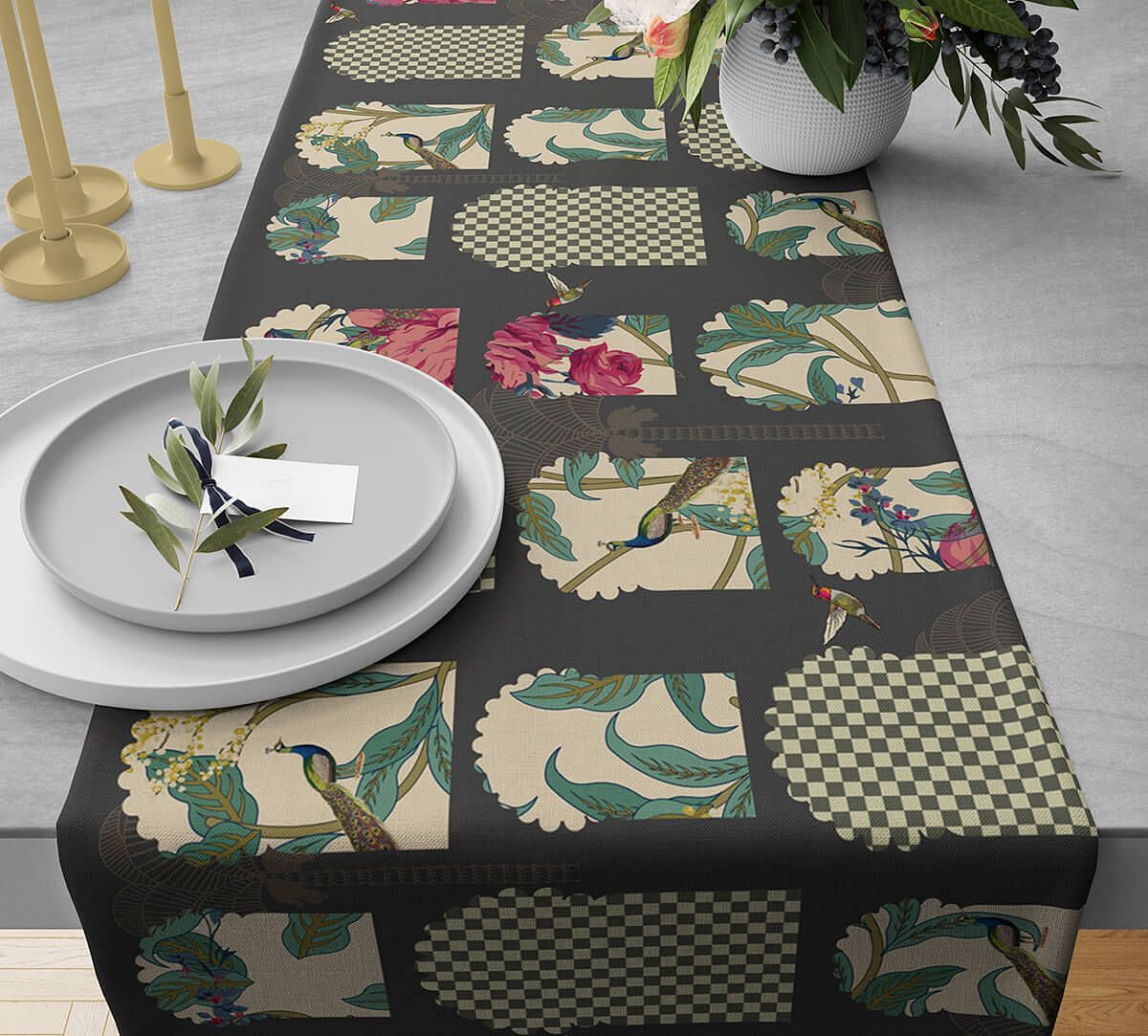 India Circus by Krsnaa Mehta Signature Windows Bed and Table Runner