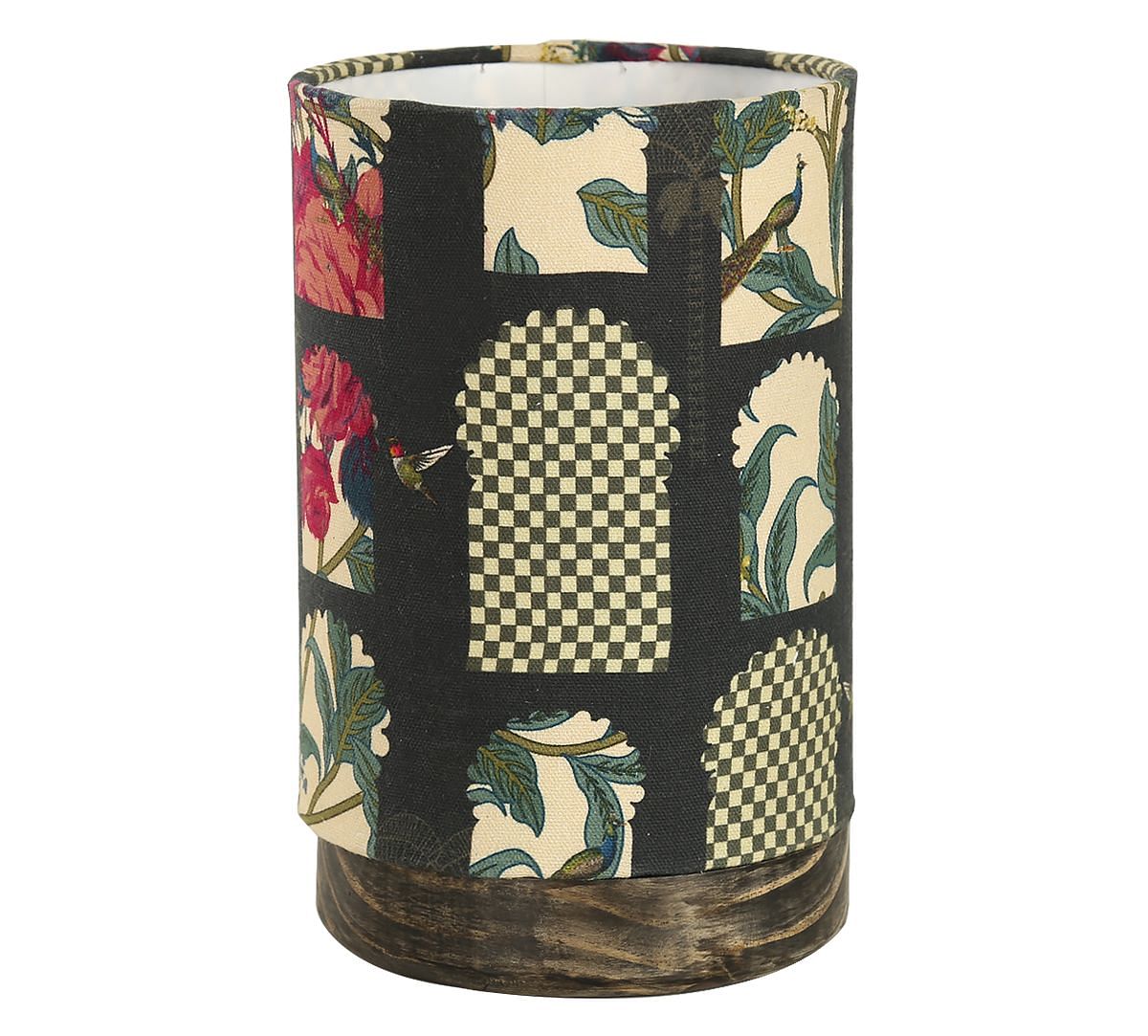 India Circus by Krsnaa Mehta Signature Windows Cylindrical Table Lamp