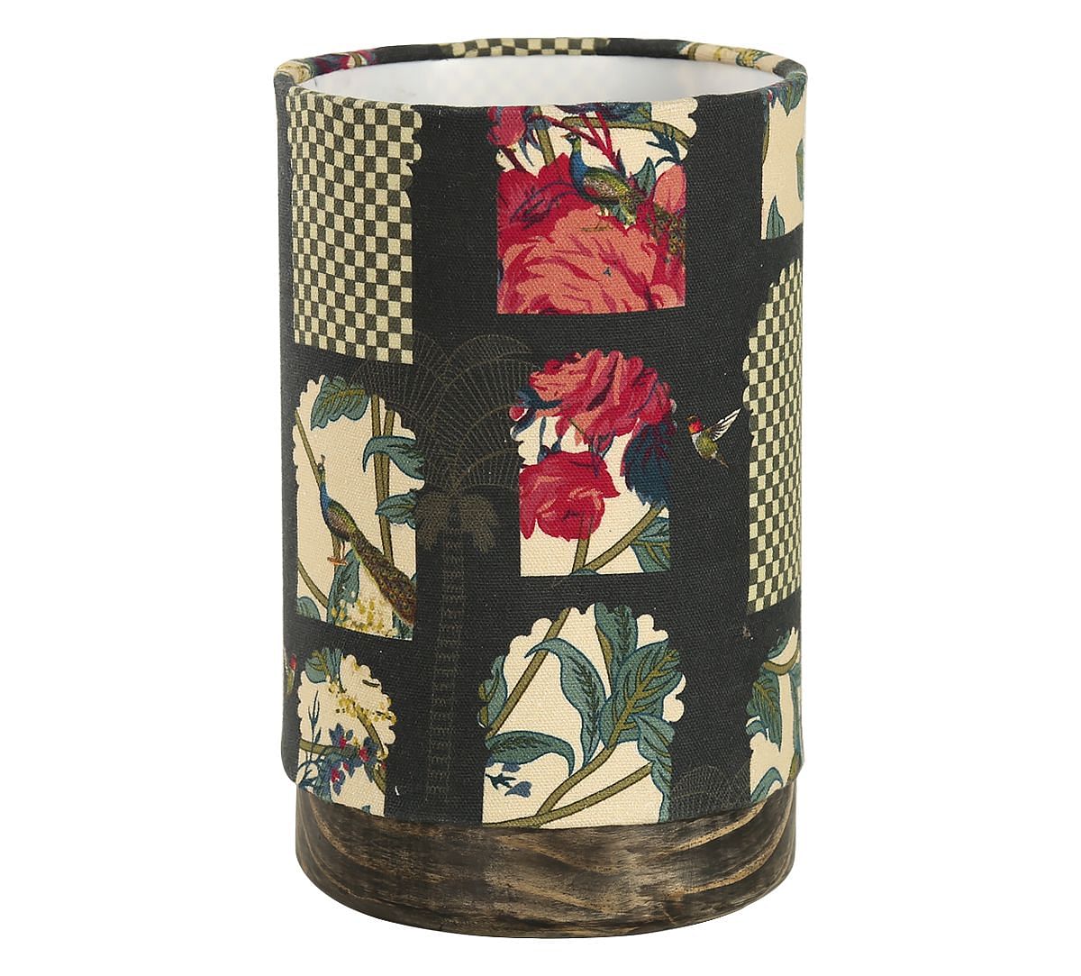 India Circus by Krsnaa Mehta Signature Windows Cylindrical Table Lamp