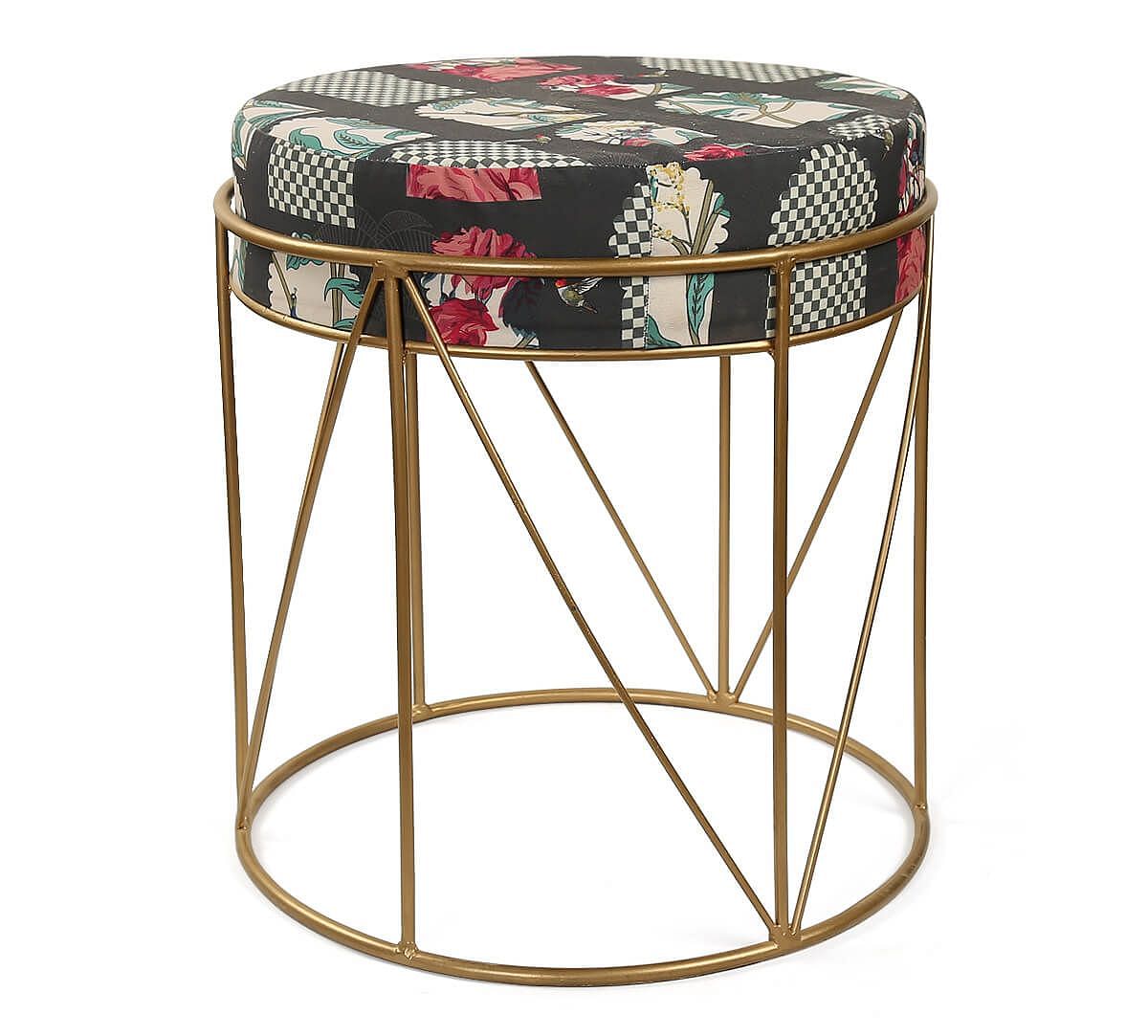 India Circus by Krsnaa Mehta Signature Windows Iron Pouffe