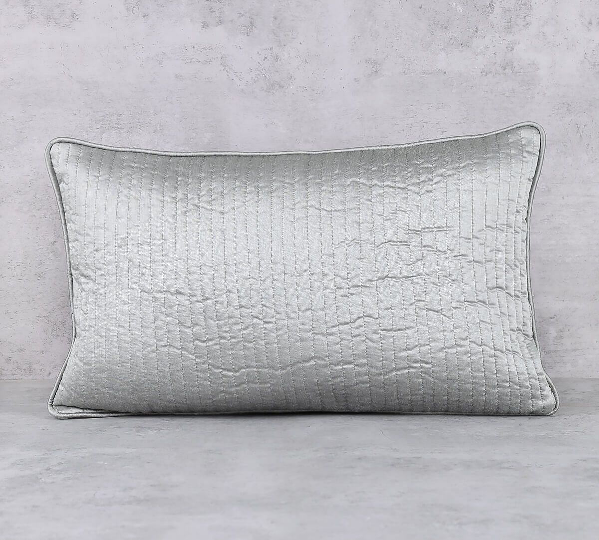 India Circus by Krsnaa Mehta Silver Pintucks Quilted Cushion Cover