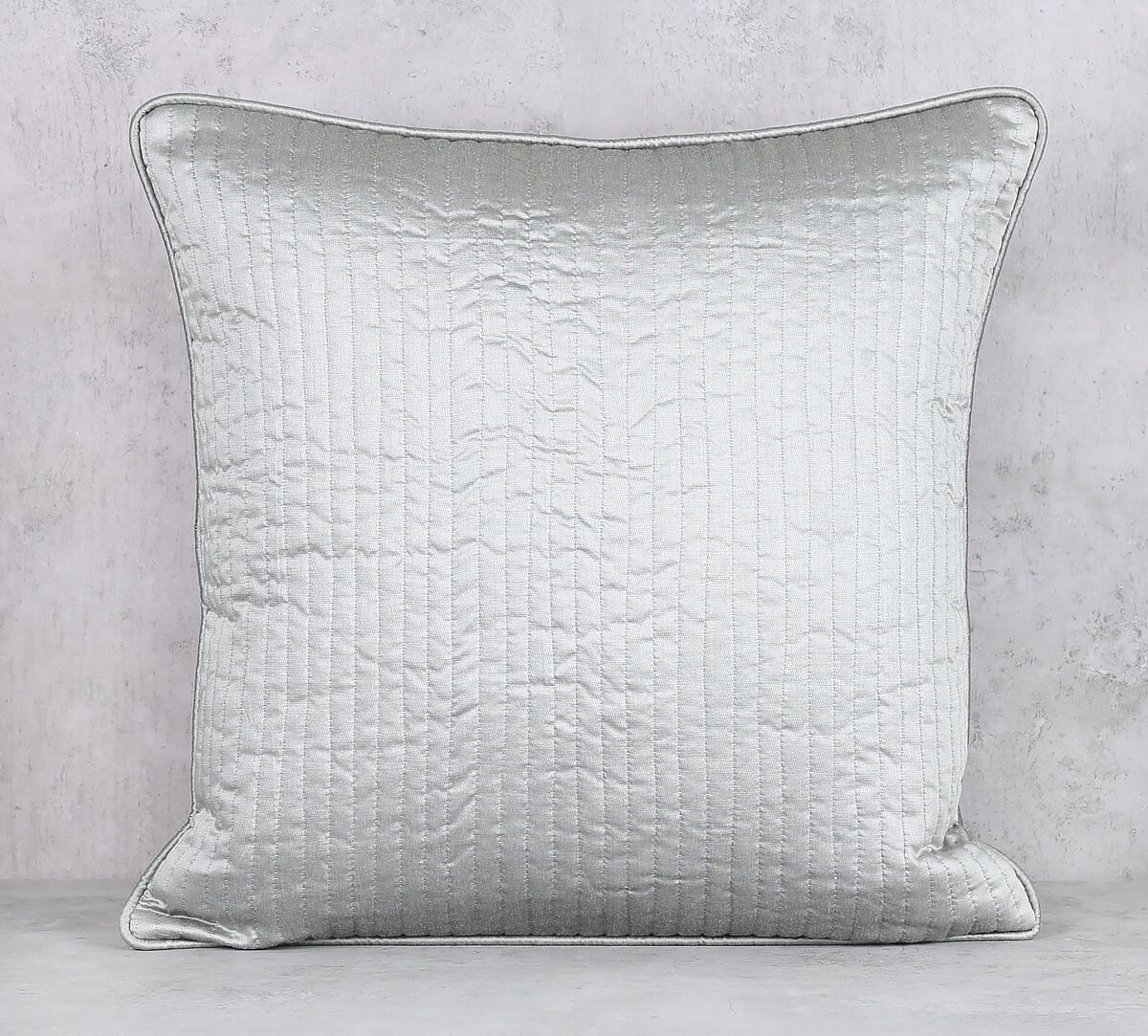 India Circus by Krsnaa Mehta Silver Pintucks Quilted Cushion Cover