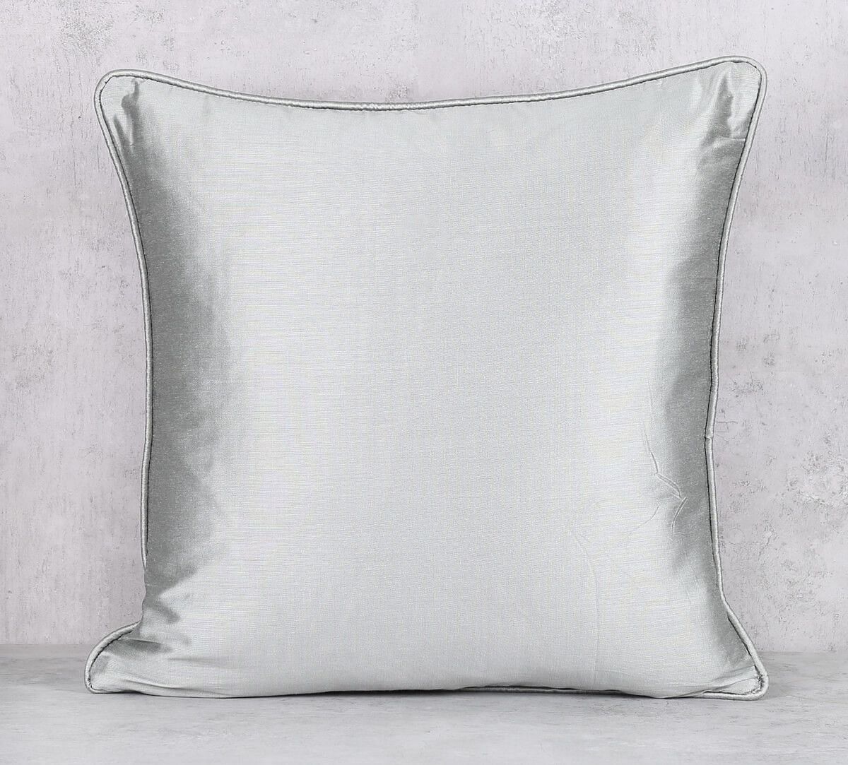 India Circus by Krsnaa Mehta Silver Pintucks Quilted Cushion Cover