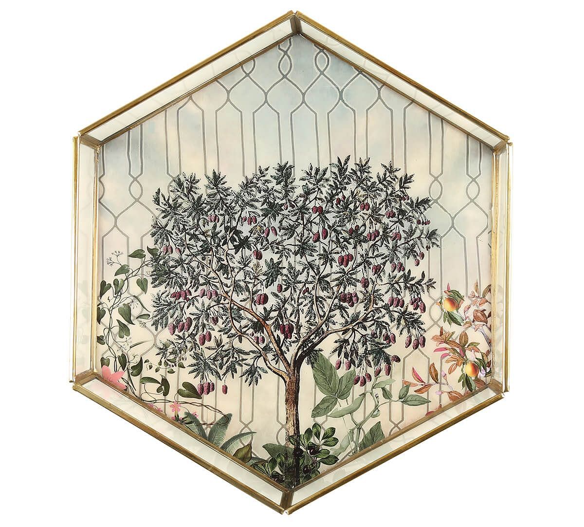 India Circus by Krsnaa Mehta Sultry Greenwood Hexagon Tray