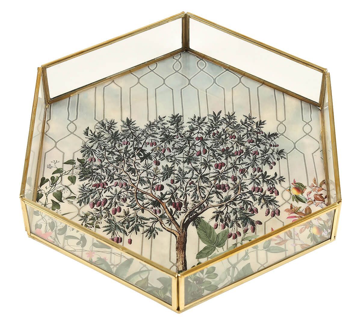 India Circus by Krsnaa Mehta Sultry Greenwood Hexagon Tray