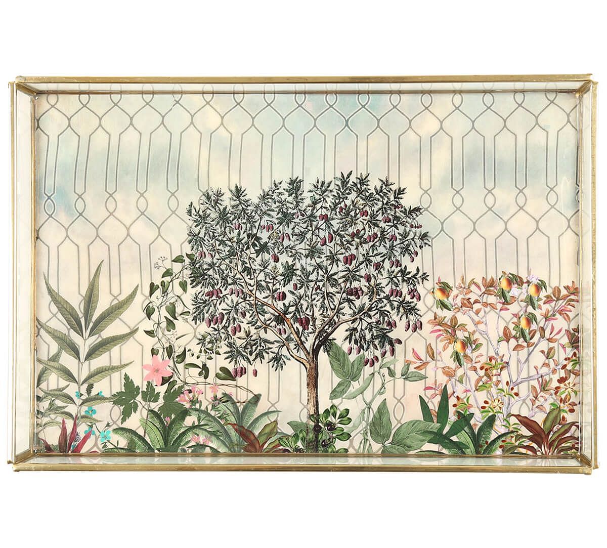 India Circus by Krsnaa Mehta Sultry greenwood Rectangle Tray
