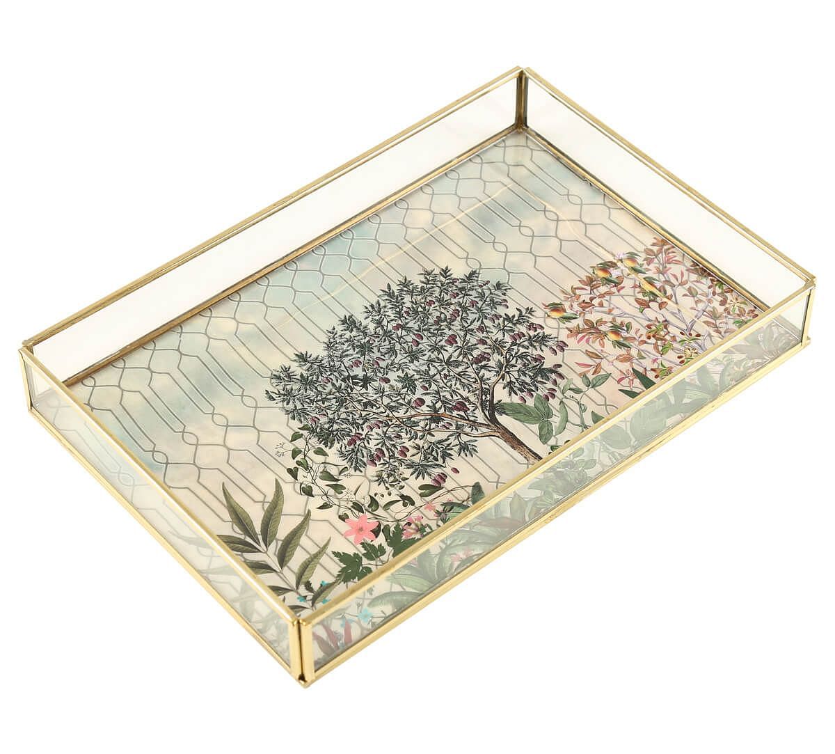 India Circus by Krsnaa Mehta Sultry greenwood Rectangle Tray