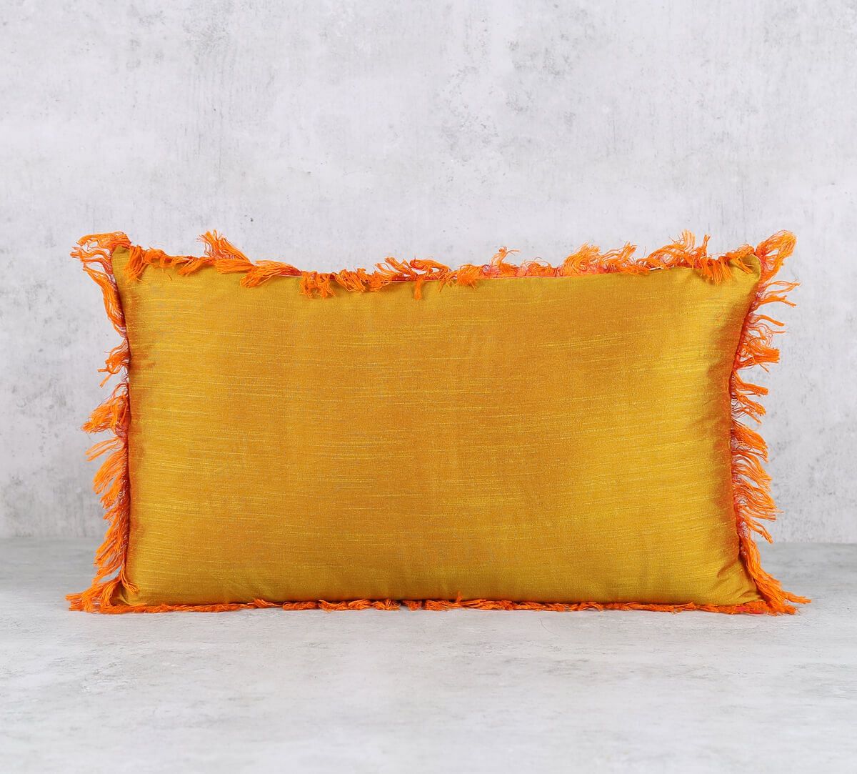 India Circus by Krsnaa Mehta Tangerine Fringe Cushion Cover