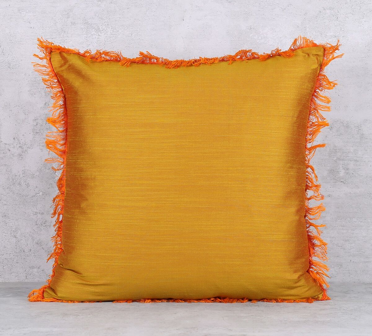 India Circus by Krsnaa Mehta Tangerine Fringe Cushion Cover