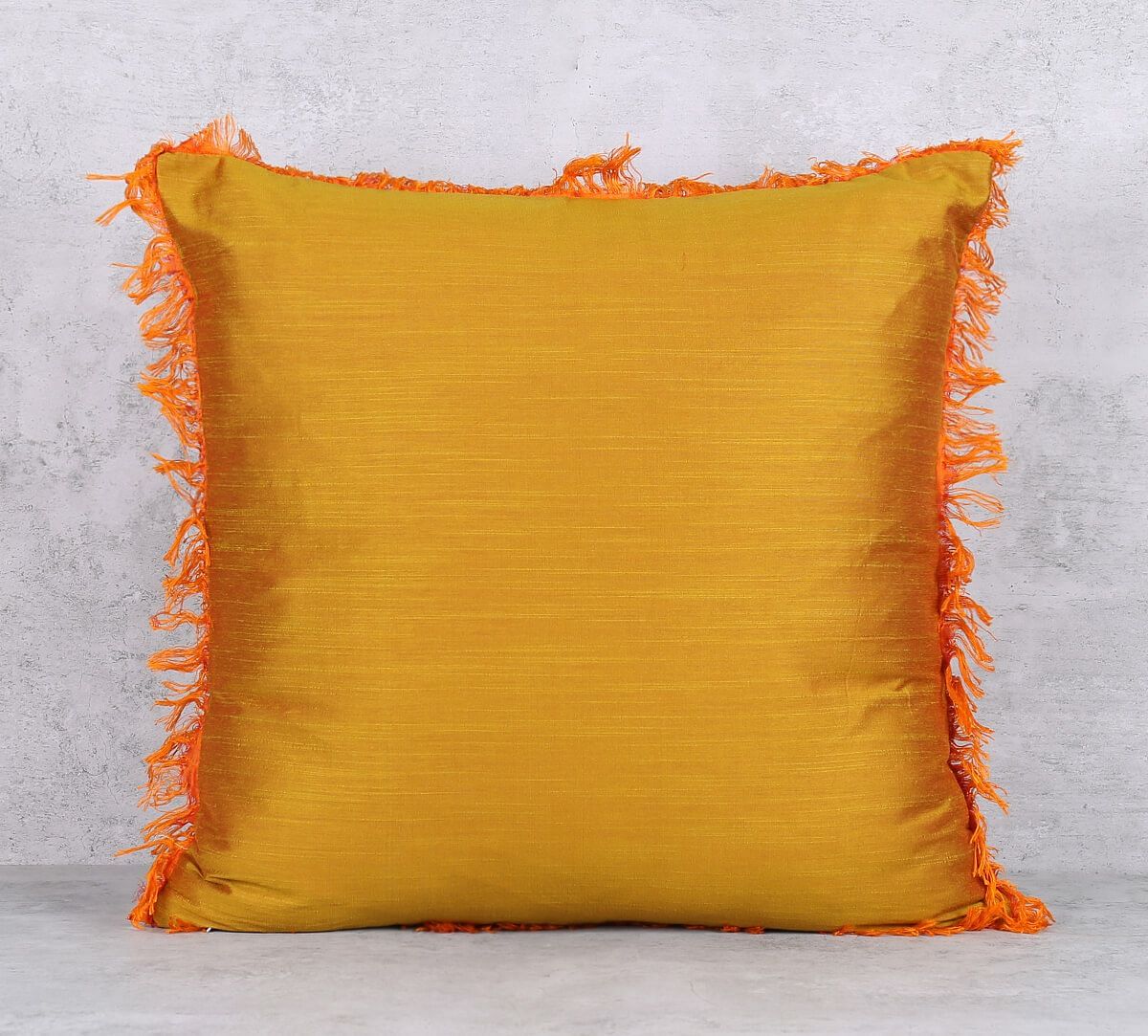 India Circus by Krsnaa Mehta Tangerine Fringe Cushion Cover