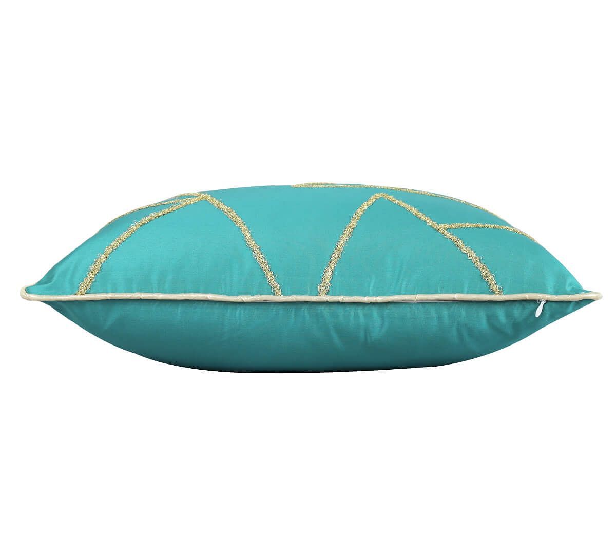 India Circus by Krsnaa Mehta Teal Gold Cushion Cover