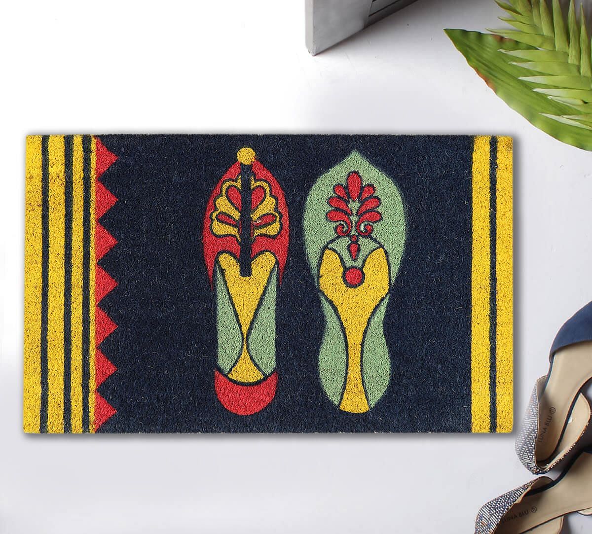India Circus by Krsnaa Mehta Technicolor Jootis Blues Doormat