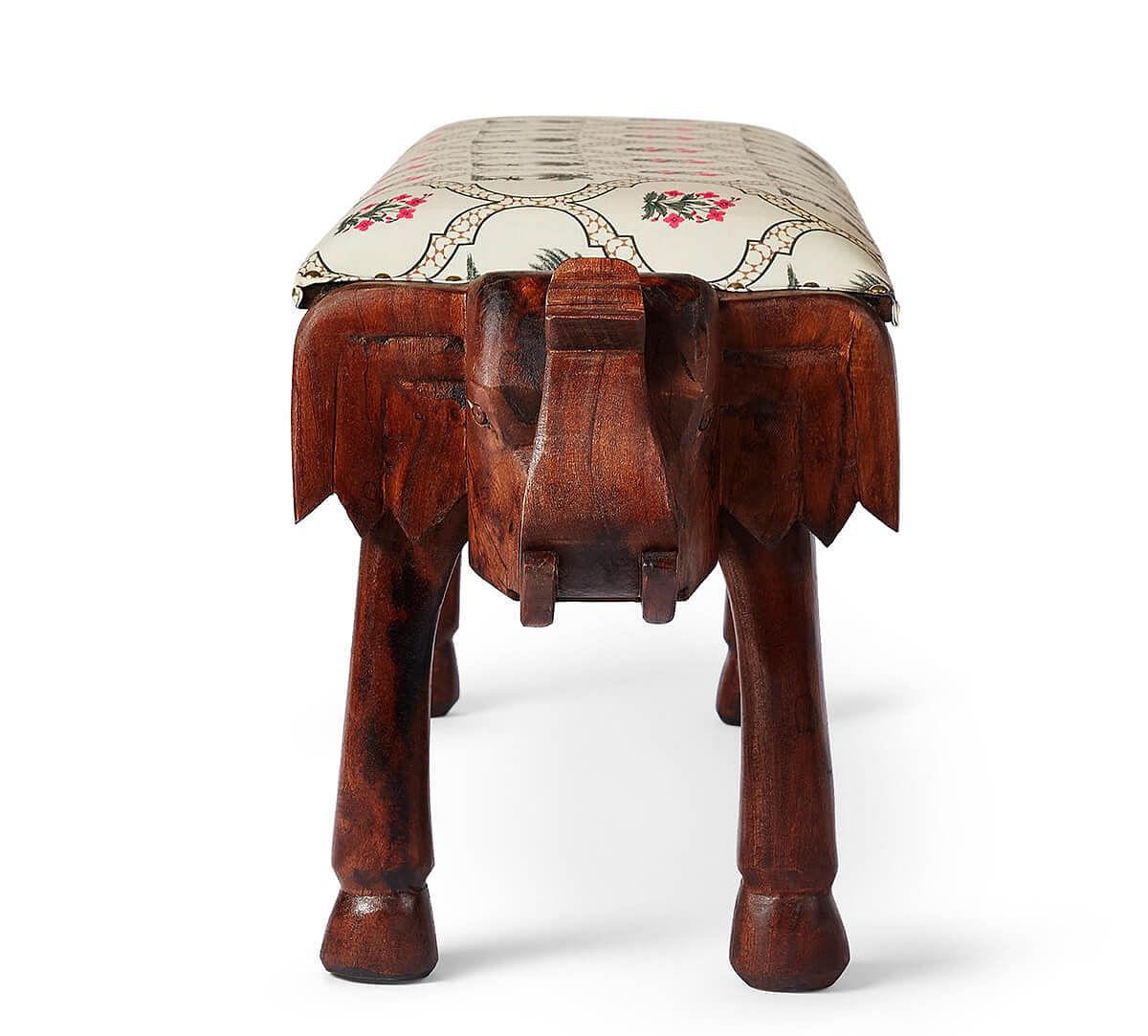 India Circus by Krsnaa Mehta Tropic Tryst Wooden Elephant Bench