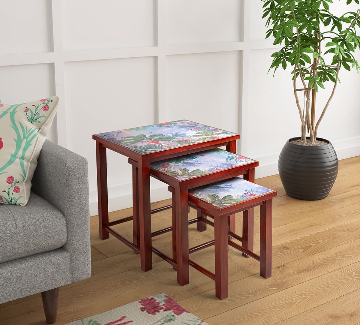 India Circus by Krsnaa Mehta Tropical View Nesting Table