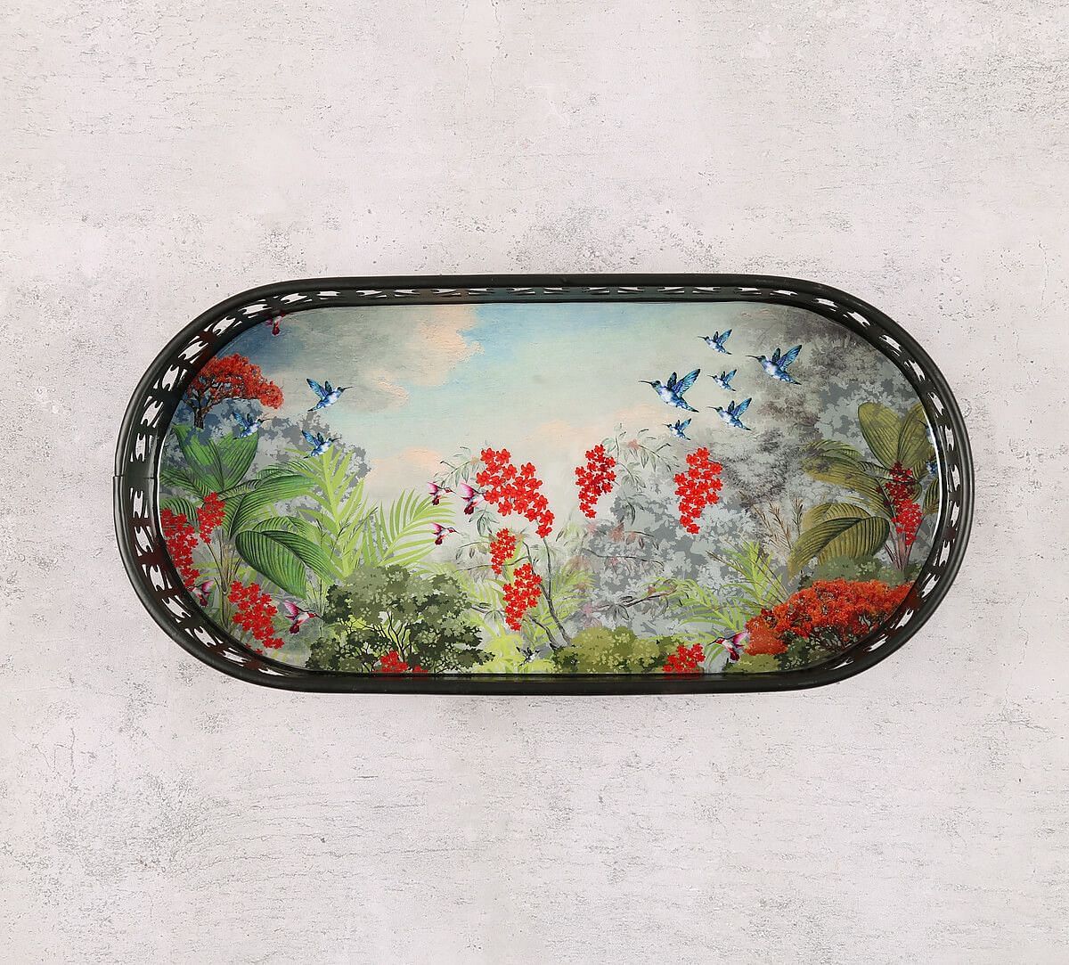 India Circus by Krsnaa Mehta Tropical View Rectangle Iron Tray