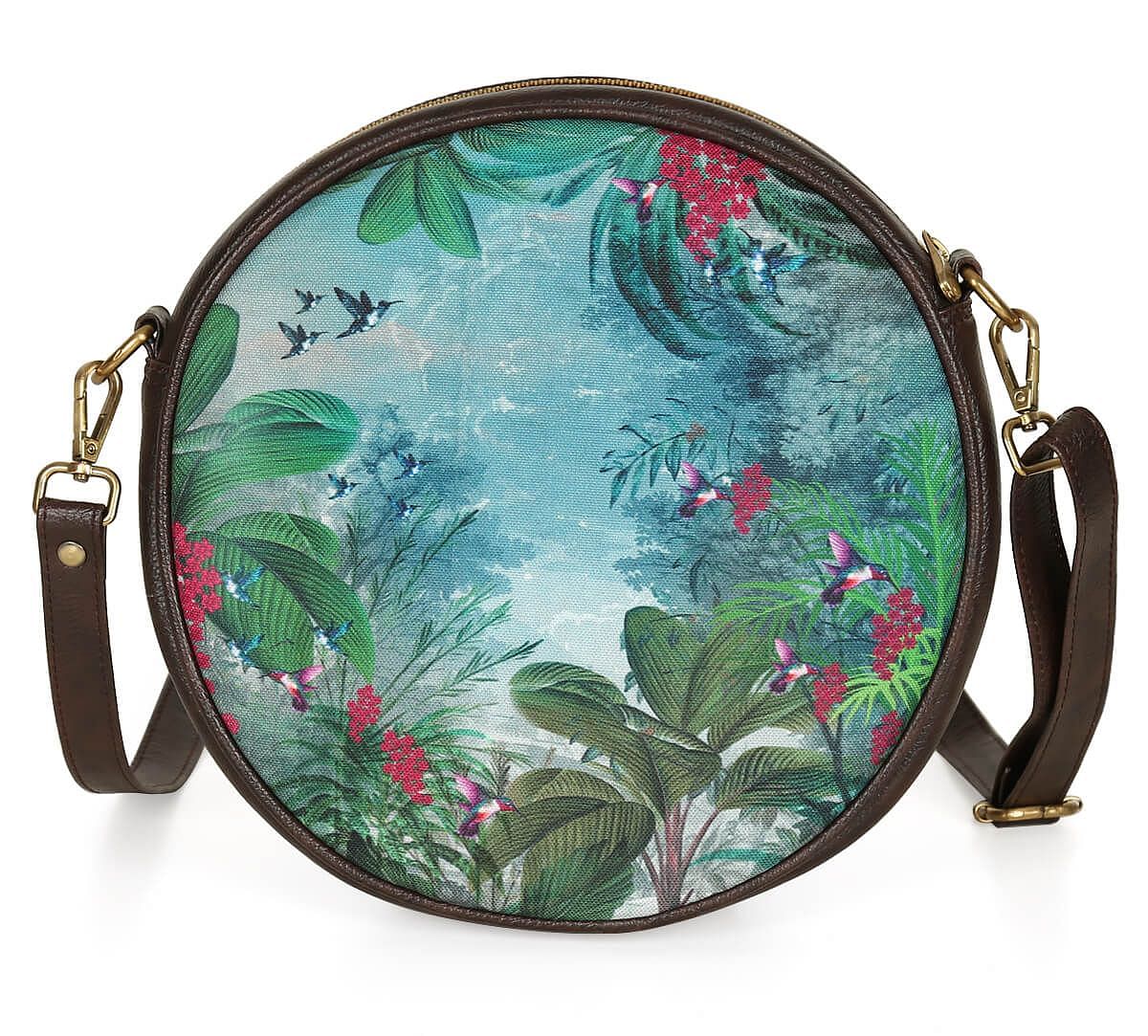 India Circus by Krsnaa Mehta Tropical View Round Crossbody Bag