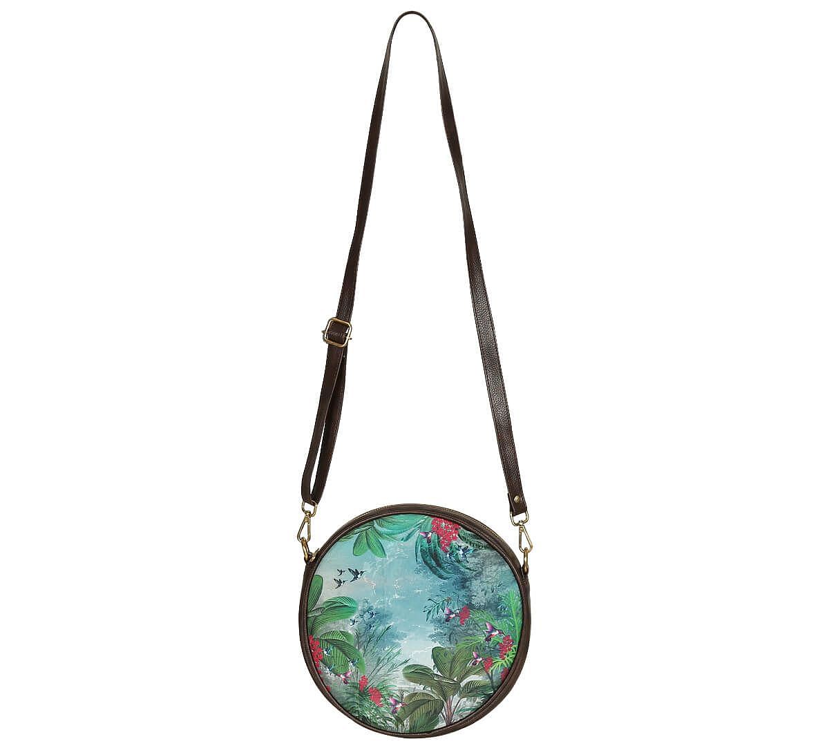 India Circus by Krsnaa Mehta Tropical View Round Crossbody Bag