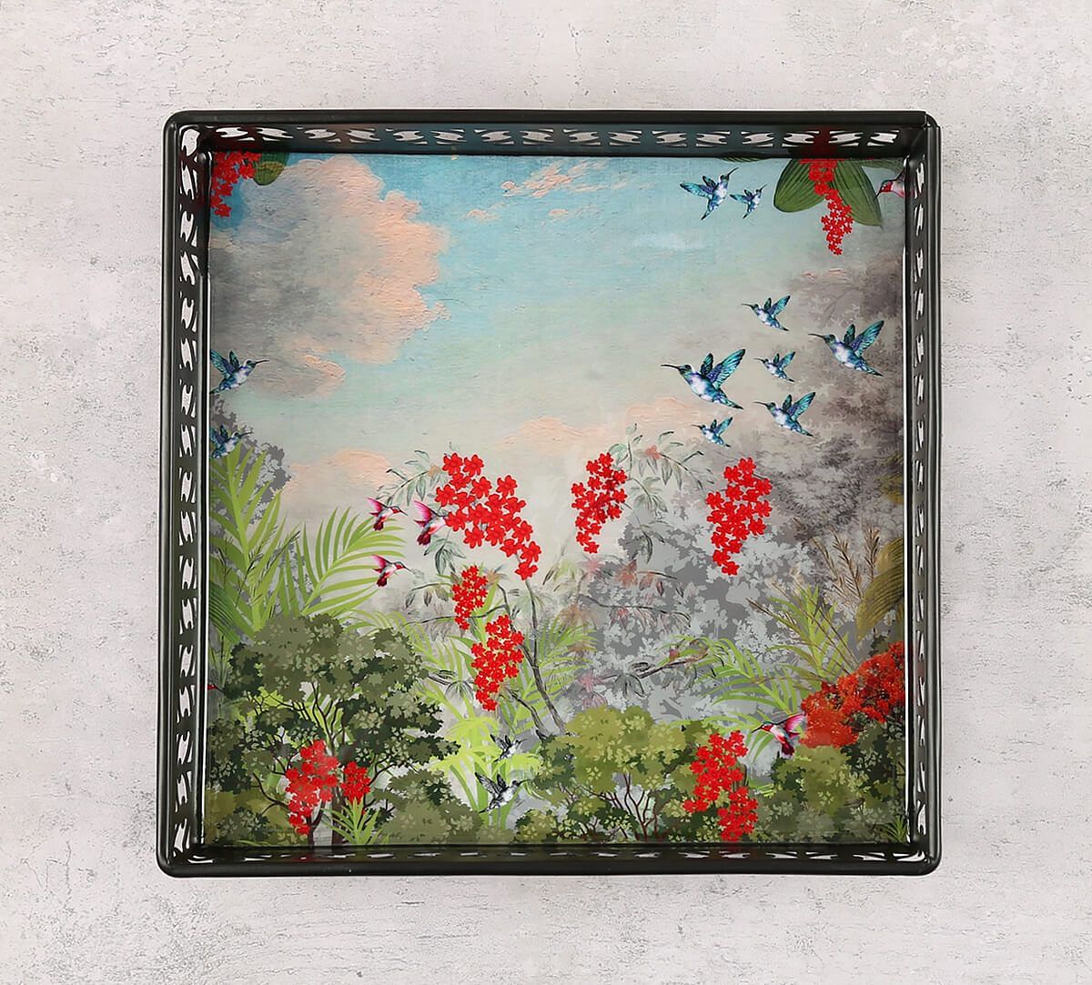 India Circus by Krsnaa Mehta Tropical View Square Iron Tray