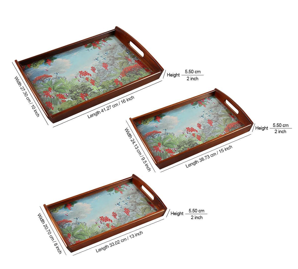 India Circus by Krsnaa Mehta Tropical View Trays Set of 3