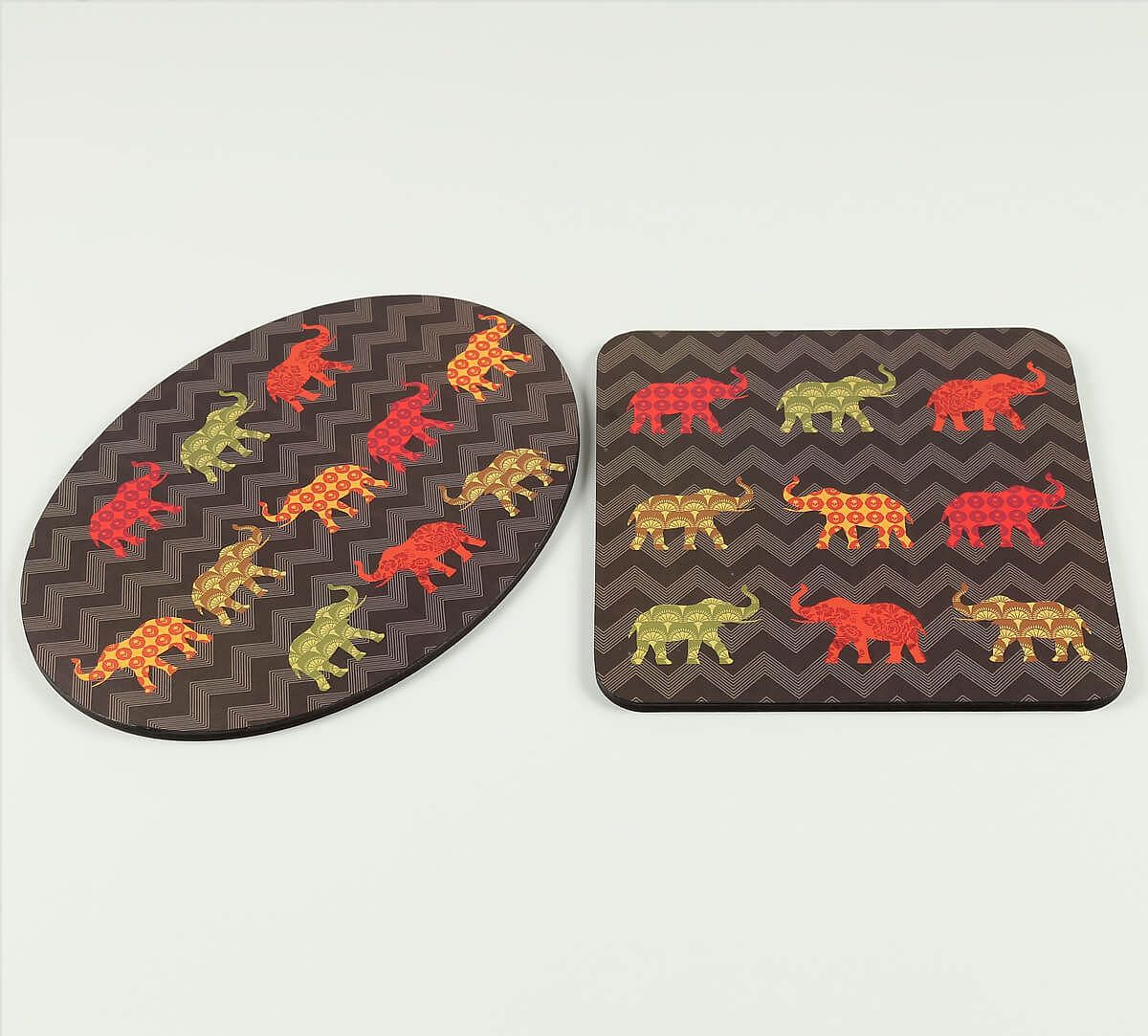 India Circus by Krsnaa Mehta Tusker Delight Trivet Set of 2