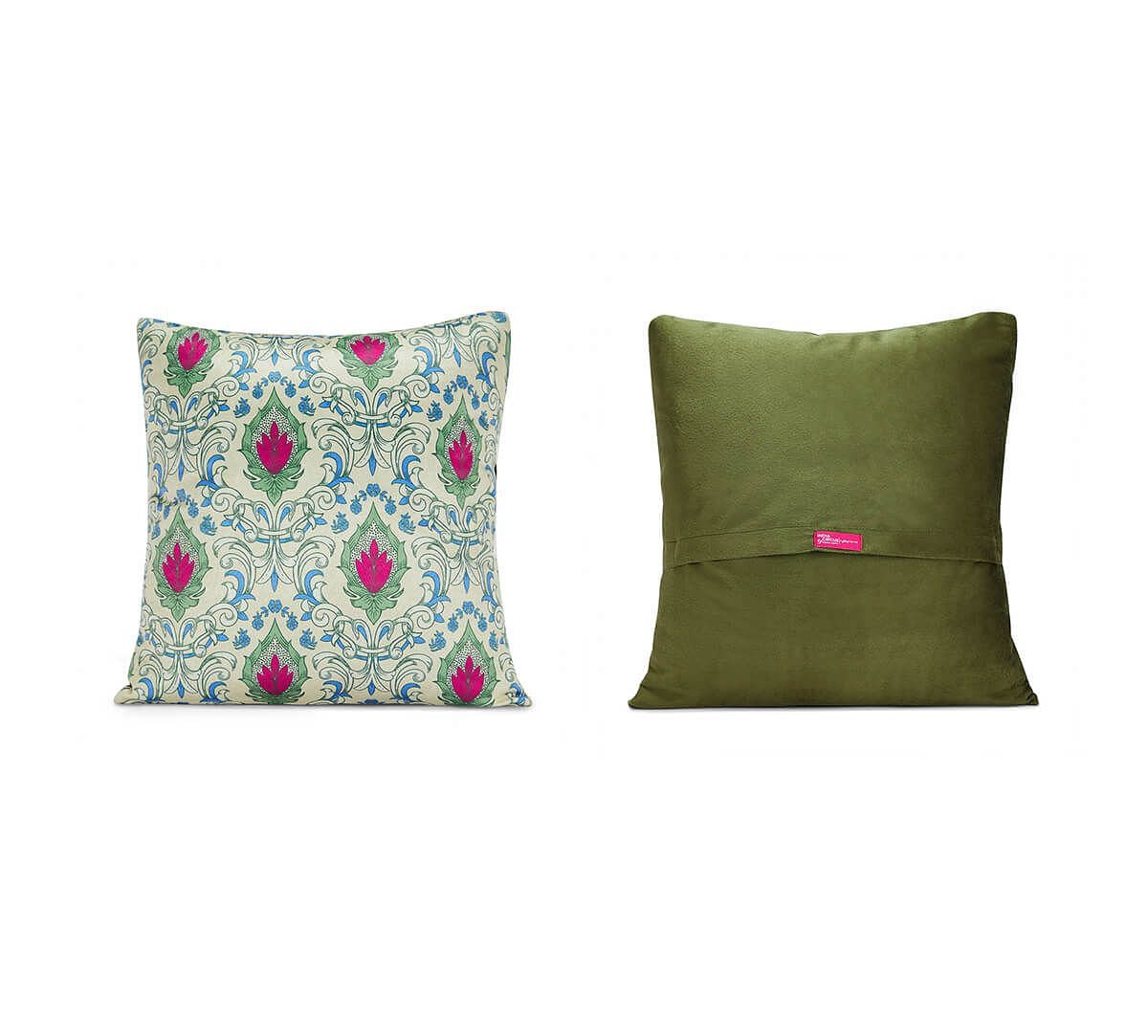 India Circus by Krsnaa Mehta Tuskers of Trivandrum Blended Velvet Cushion Cover Set of 5